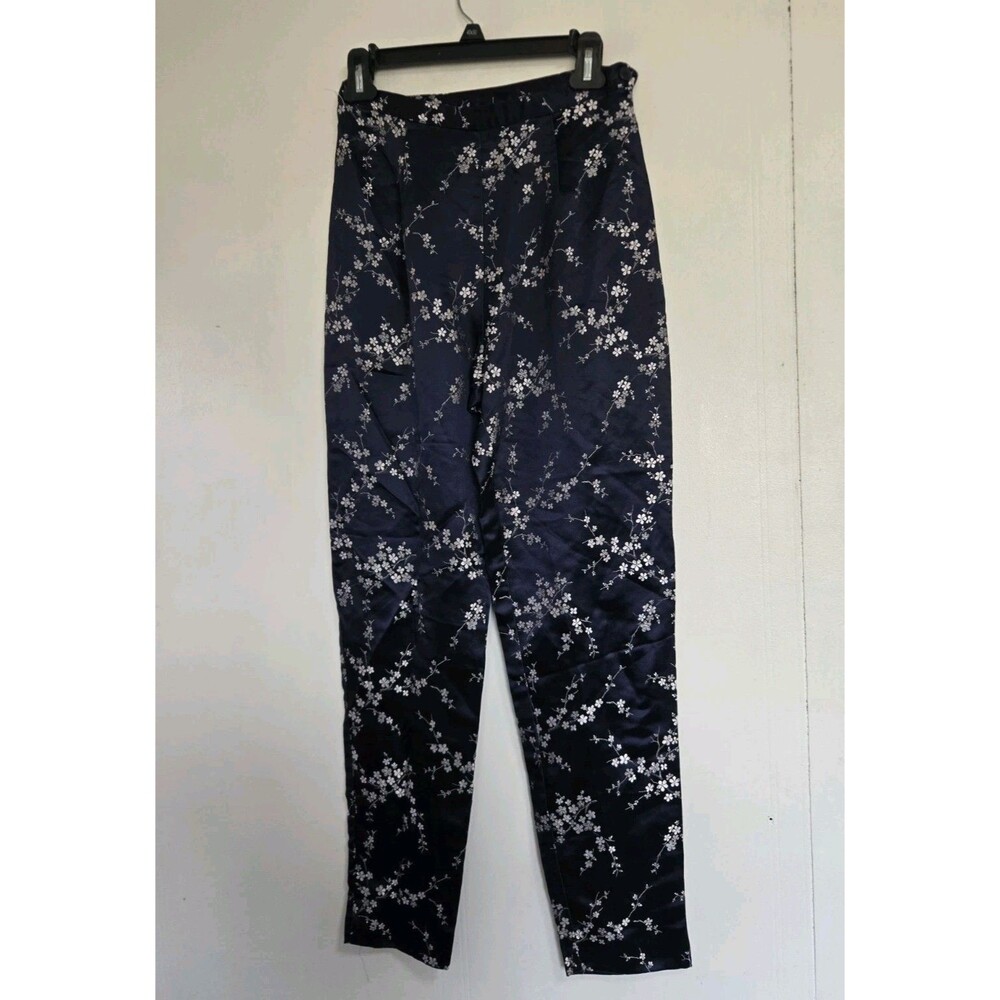 VTG Express Marque Deposee Pants Womens 5/6 Dark Floral Boho Cottage Whimsigoth